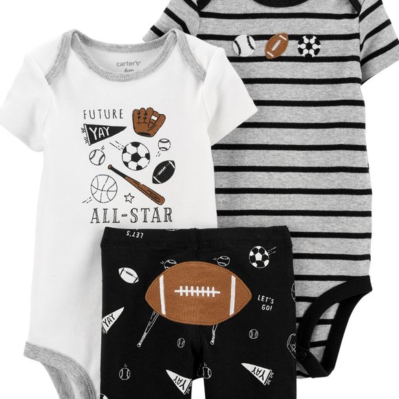 NWT!Carter's 3-Piece Football Little Character Set - Picture 2 of 6
